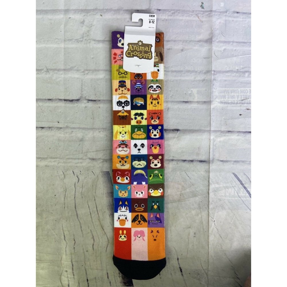 Animal Crossing Sublimated All Over Print Novelty Crew Socks 1 Pair NEW